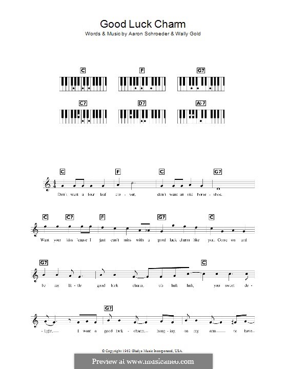 Good Luck Charm (Elvis Presley): Для клавишного инструмента by Aaron Schroeder, Wally Gold