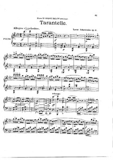 Тарантелла ля-бемоль мажор, Op.11: Для фортепиано by Ксавьер Шарвенка