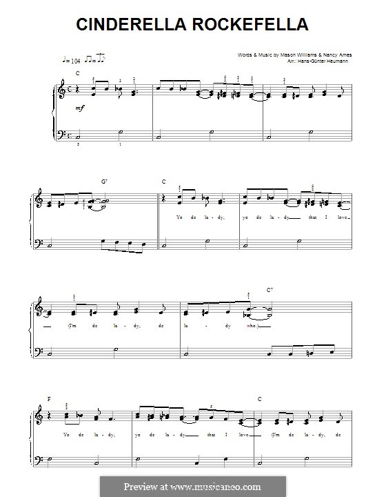 Cinderella Rockefella (Esther & Abi Ofarim): Для голоса и фортепиано by Mason Williams, Nancy Ames