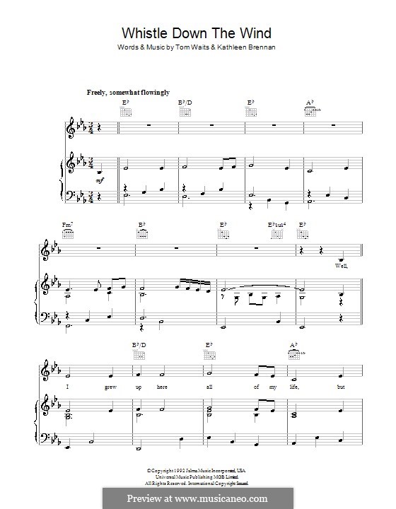 Whistle Down the Wind: Для голоса и фортепиано (или гитары) by Kathleen Brennan