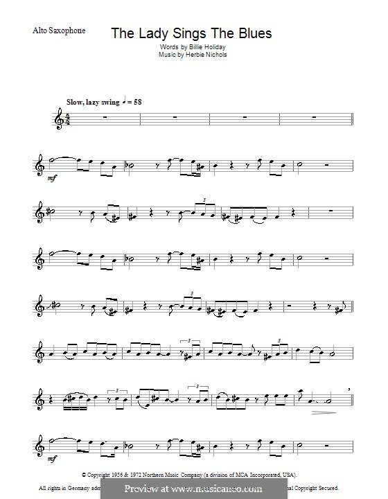 The Lady Sings the Blues (Billie Holiday): Для саксофона by Herbie Nichols