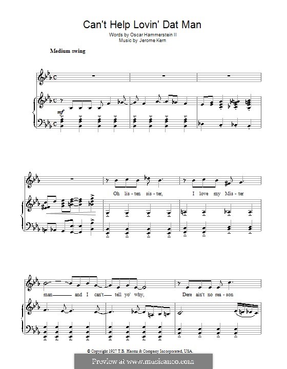 Can't Help Lovin' Dat Man (from Show Boat): Для голоса и фортепиано by Джером Керн