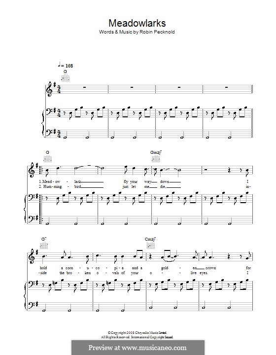 R. Pecknold Meadowlarks (Fleet Foxes) ноты на MusicaNeo