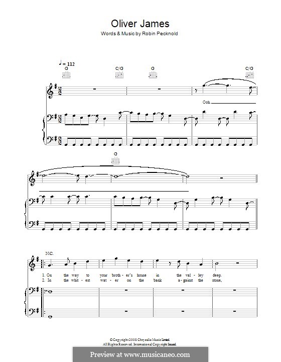 Oliver James (Fleet Foxes): Для голоса и фортепиано (или гитары) by Robin Pecknold