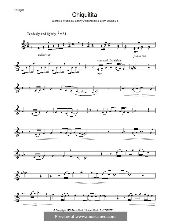 Chiquitita (ABBA): Для трубы by Benny Andersson, Björn Ulvaeus