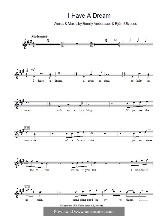 I Have a Dream (ABBA): Для кларнета by Benny Andersson, Björn Ulvaeus
