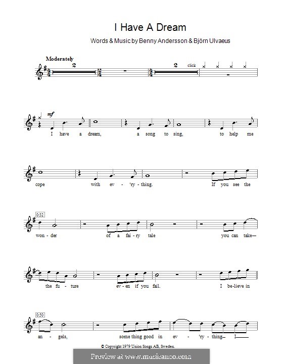 I Have a Dream (ABBA): Для флейты by Benny Andersson, Björn Ulvaeus