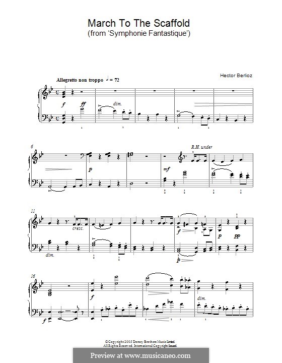 Фантастическая симфония, H.48 Op.14: March to the Scaffold, for piano by Гектор Берлиоз
