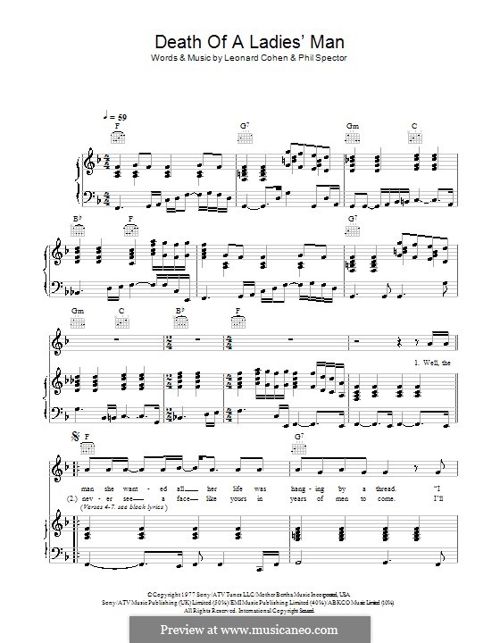 Death of a Ladies' Man: Для голоса и фортепиано (или гитары) by Leonard Cohen, Phil Spector