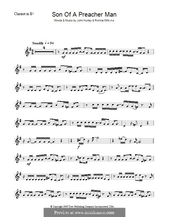 Son of a Preacher Man (Dusty Springfield): Для кларнета by John Hurley, Ronnie Wilkins