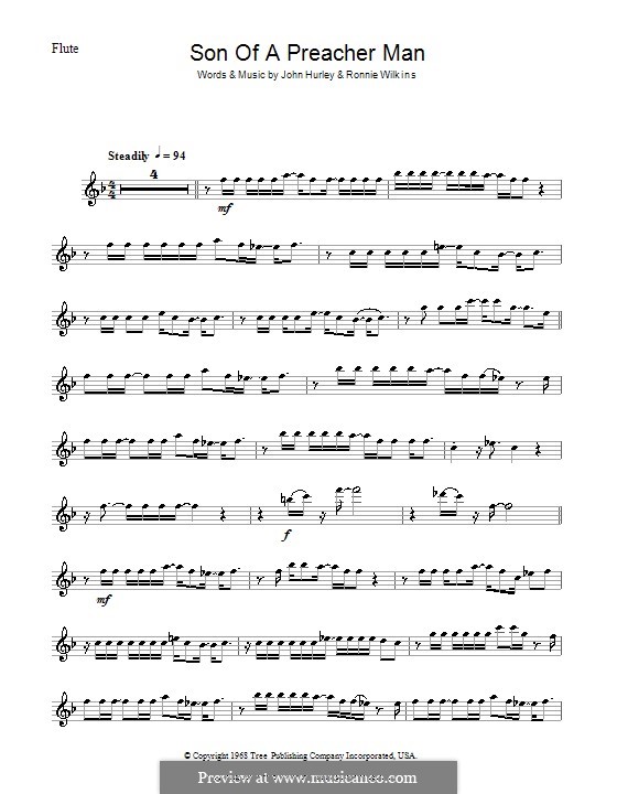 Son of a Preacher Man (Dusty Springfield): Для флейты by John Hurley, Ronnie Wilkins