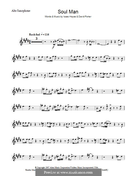 Soul Man (Sam & Dave): Для саксофона by David Porter, Isaac Hayes
