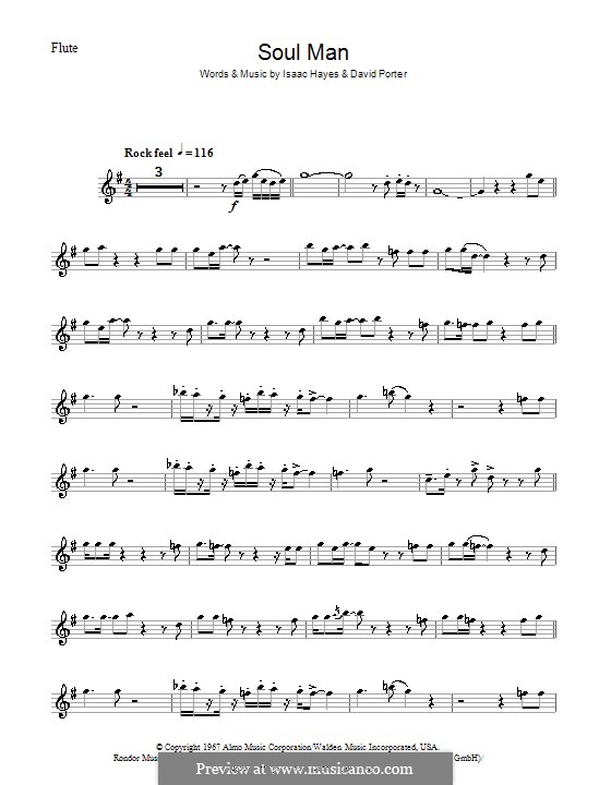 Soul Man (Sam & Dave): Для флейты by David Porter, Isaac Hayes