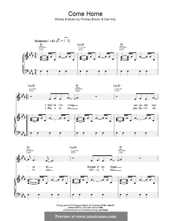 Come Home (Findlay Brown): Для голоса и фортепиано (или гитары) by Carl Alty