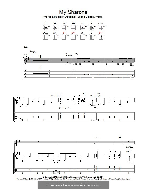 My Sharona (The Knack): Гитарная табулатура by Berton Averre, Douglas Fieger