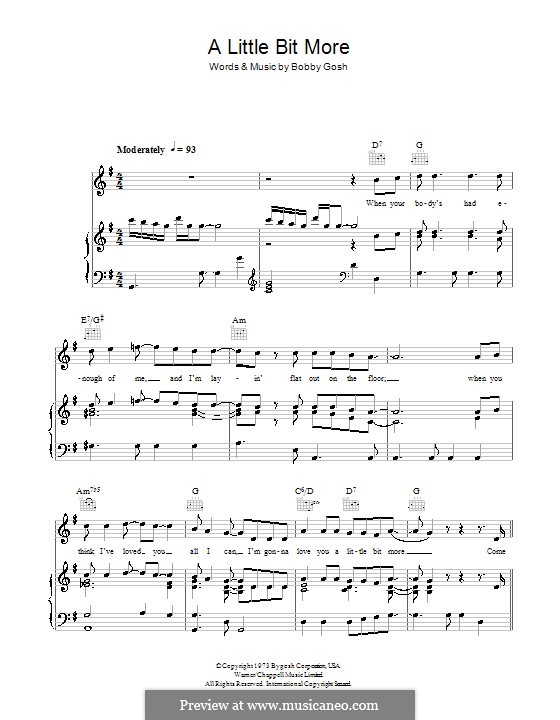 A Little Bit More (Dr. Hook): Для голоса и фортепиано (или гитары) by Bobby Gosh