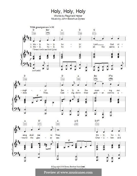 Holy, Holy, Holy! Lord God Almighty: Для голоса и фортепиано (или гитары) by John Bacchus Dykes