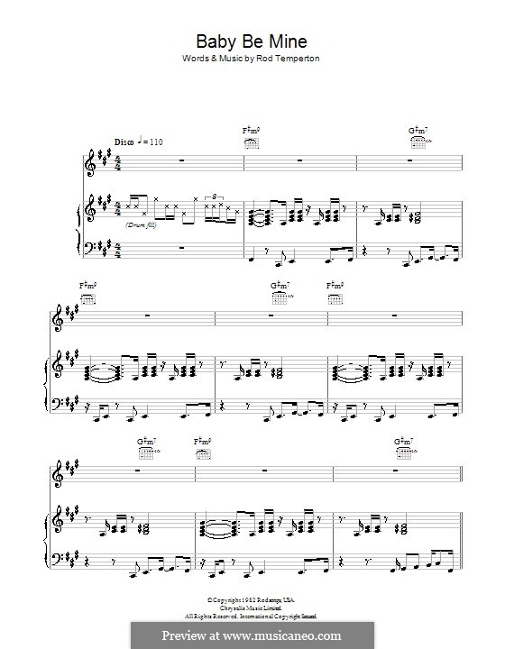 Baby Be Mine (Michael Jackson): Для голоса и фортепиано (или гитары) by Rod Temperton