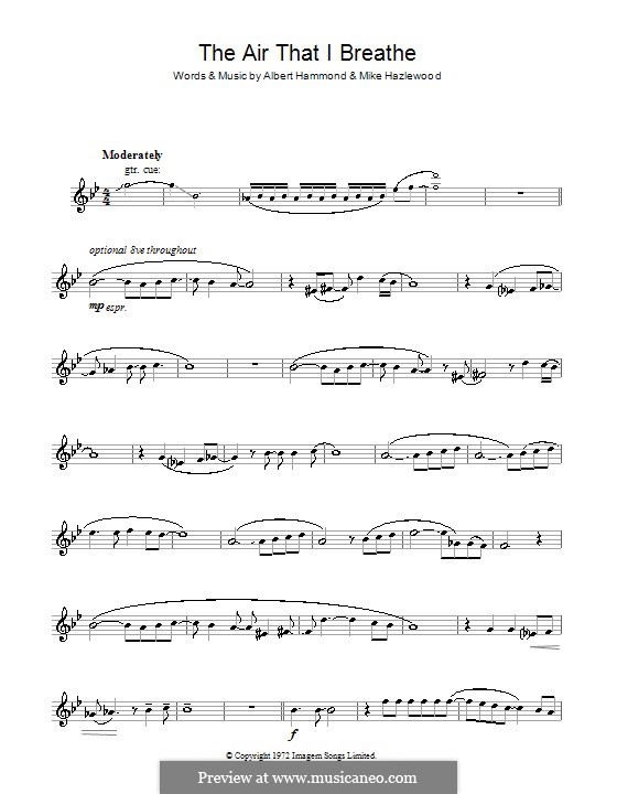The Air That I Breathe (The Hollies): Для флейты by Albert Hammond, Mike Hazelwood