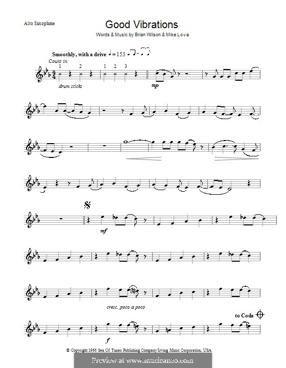 Good Vibrations (The Beach Boys): Для альтового саксофона by Brian Wilson, Mike Love
