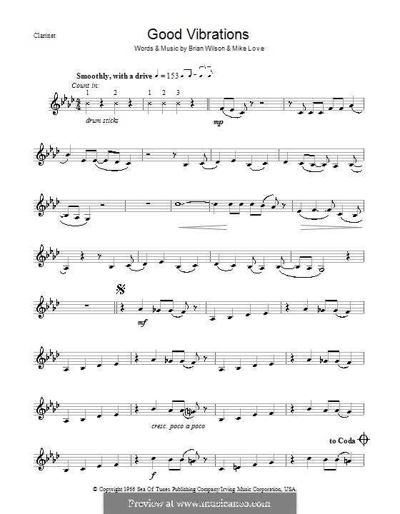 Good Vibrations (The Beach Boys): Для кларнета by Brian Wilson, Mike Love