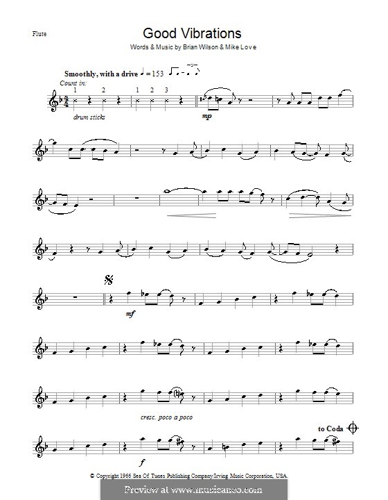 Good Vibrations (The Beach Boys): Для флейты by Brian Wilson, Mike Love