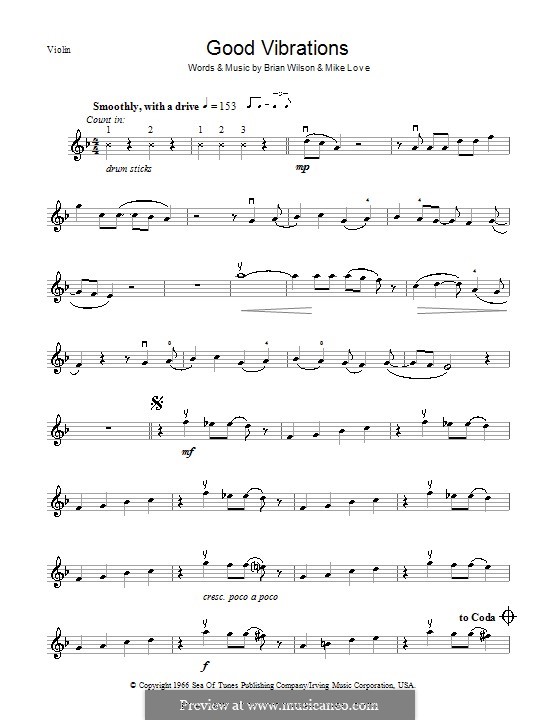 Good Vibrations (The Beach Boys): Для скрипки by Brian Wilson, Mike Love