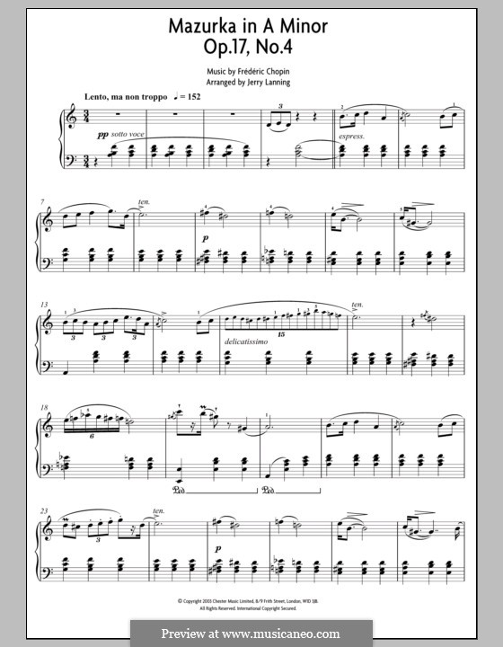 Мазурки, Op.17: No.4 ля минор by Фредерик Шопен