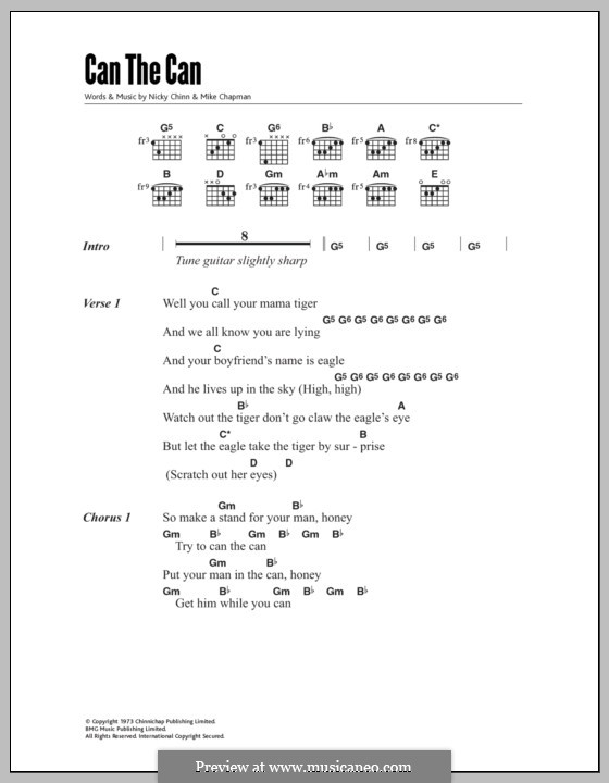 Can the Can (Suzi Quatro): Текст, аккорды by Mike Chapman, Nicky Chinn