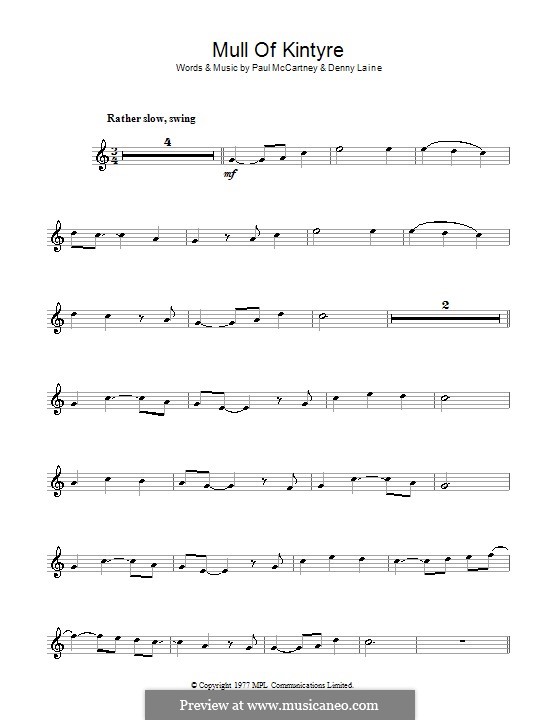 Mull of Kintyre (Wings): Для кларнета by Denny Laine, Paul McCartney