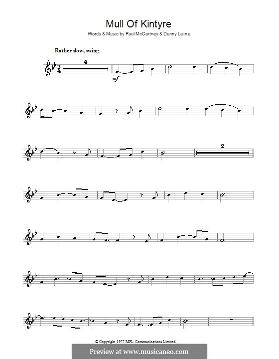 Mull of Kintyre (Wings): Для флейты by Denny Laine, Paul McCartney