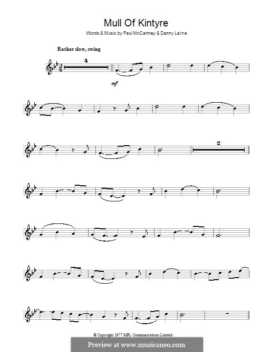 Mull of Kintyre (Wings): Для скрипки by Denny Laine, Paul McCartney