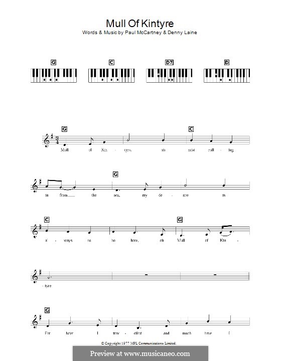 Mull of Kintyre (Wings): Для клавишного инструмента by Denny Laine, Paul McCartney