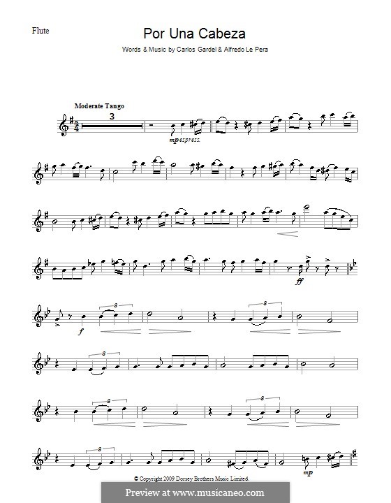 Por Una Cabeza: Для флейты by Carlos Gardel