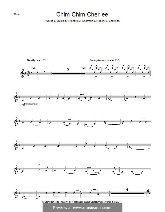 Chim Chim Cher-ee (from Mary Poppins): Для флейты by Richard M. Sherman, Robert B. Sherman