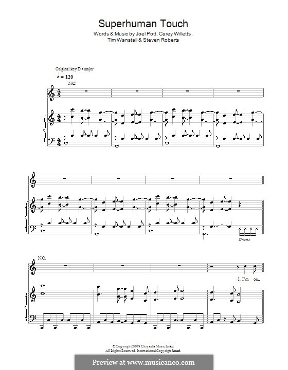 Superhuman Touch (Athlete): Для голоса и фортепиано (или гитары) by Carey Willetts, Joel Pott, Steven Roberts, Timothy Wanstall