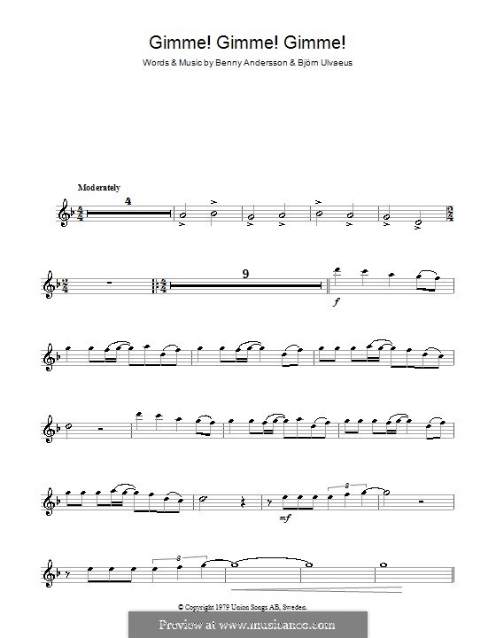 Gimme! Gimme! Gimme! / A Man after Midnight (ABBA): Для флейты by Benny Andersson, Björn Ulvaeus