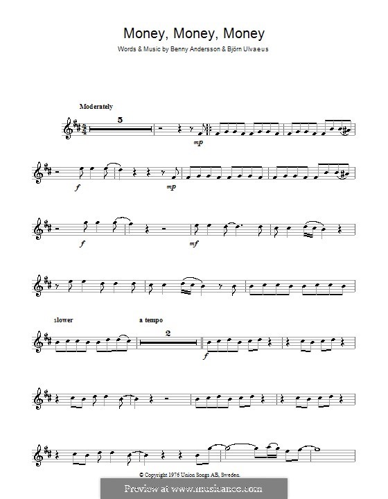 Money, Money, Money (ABBA): Для скрипки by Benny Andersson, Björn Ulvaeus