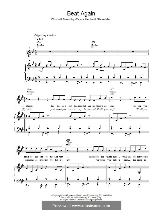 Beat Again (JLS): Для голоса и фортепиано (или гитары) by Steve Mac, Wayne Anthony Hector