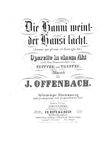 Жанна плачет, Жан смеётся: Клавир с вокальной партией by Жак Оффенбах