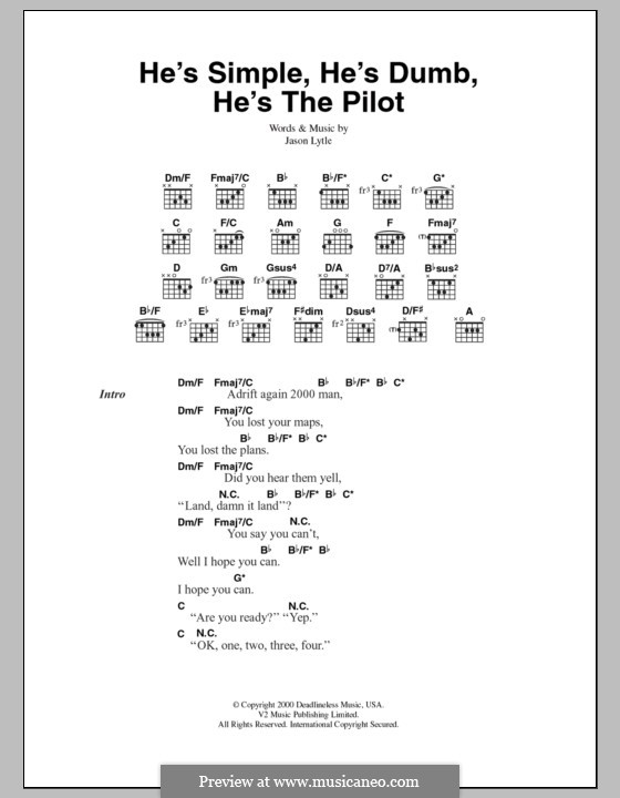He's Simple, He's Dumb, He's the Pilot (Grandaddy): Текст, аккорды by Jason Lytle