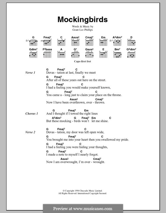 Mockingbirds (Grant Lee Buffalo): Текст и аккорды by Grant Lee Phillips