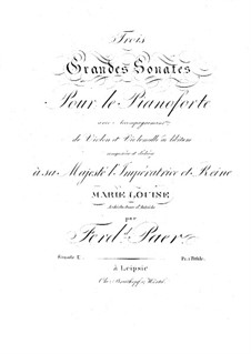 Большая соната для фортепиано, скрипки и виолончели No.2 ля мажор: Большая соната для фортепиано, скрипки и виолончели No.2 ля мажор by Фердинандо Паэр