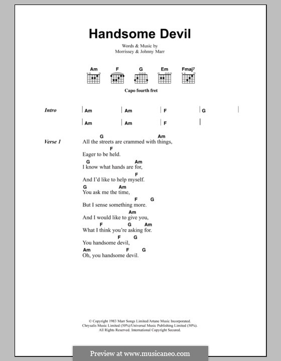 Handsome Devil (The Smiths): Текст, аккорды by Morrissey, Johnny Marr