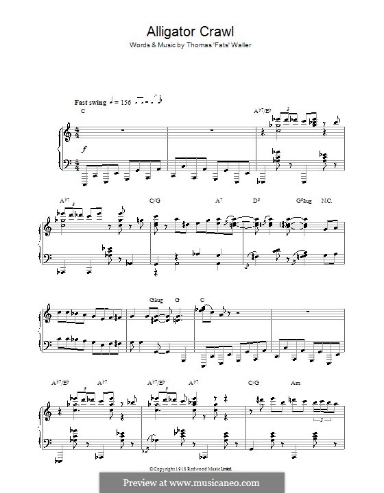 Alligator Crawl: Для фортепиано by Fats Waller