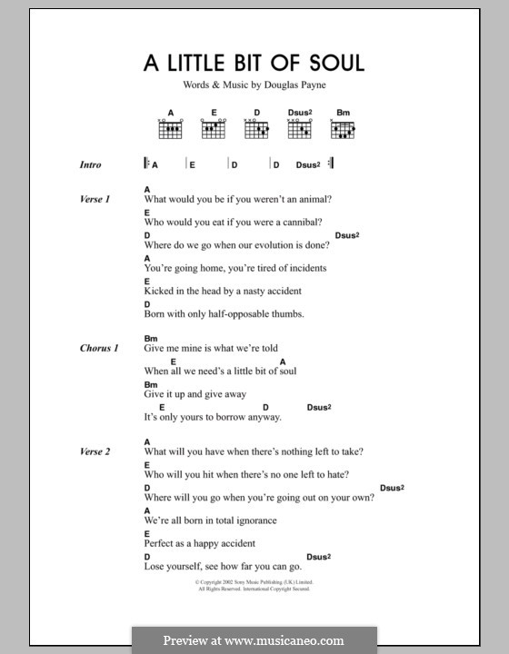 A Little Bit of Soul (Travis): Текст и аккорды by Douglas Payne