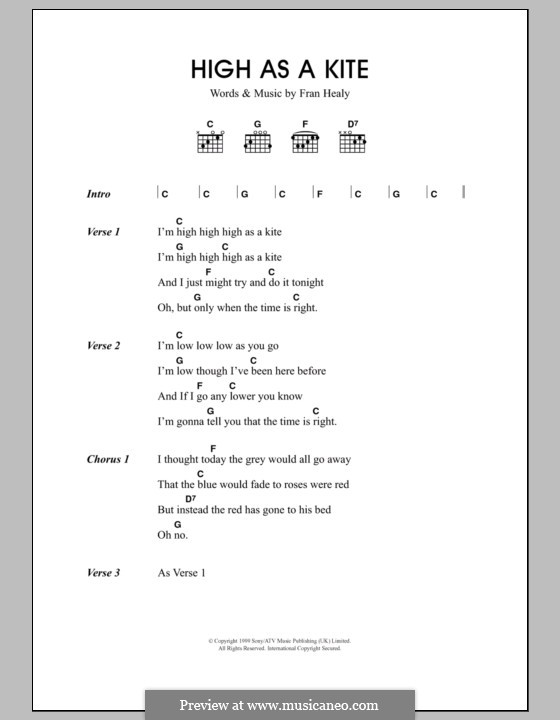 High as a Kite (Travis): Текст, аккорды by Fran Healy
