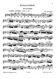 Концертная пьеса для гобоя и оркестра, Op.33: Сольная партия by Юлиус Риц