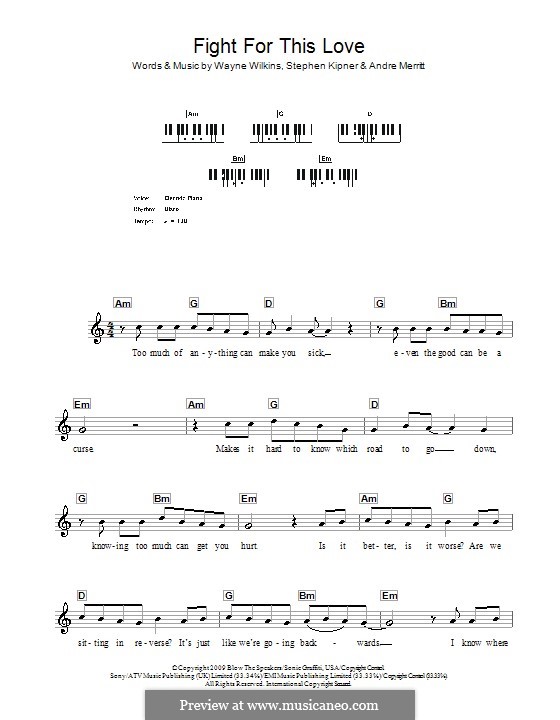Fight for This Love (Cheryl Cole): Для клавишного инструмента by Andre Merritt, Stephen Alan Kipner, Wayne Wilkins