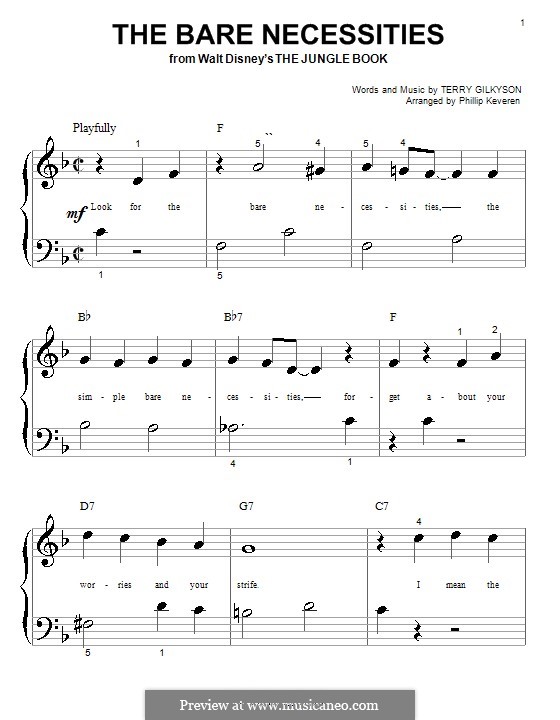 Piano version: Easy notes by Terry Gilkyson